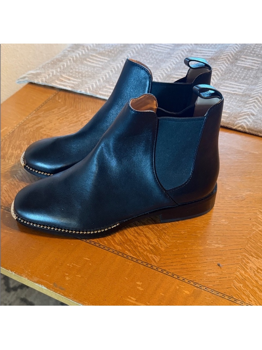 Coach, black leather, flat shoe boot like new